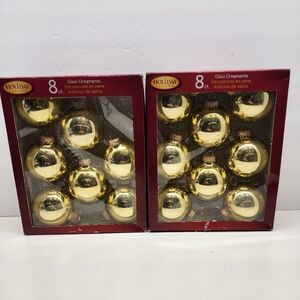 15 Vintage Christmas By Krebs Gold Glass Ornaments